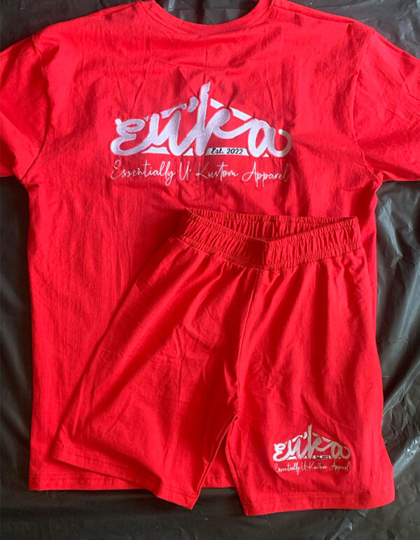 Signature Bodycon Shorts Set - Red